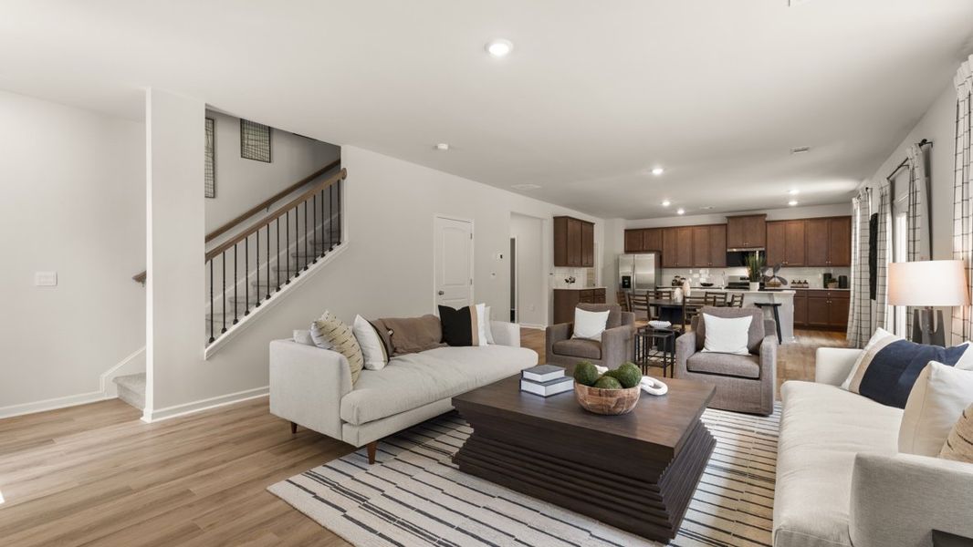 Furnished interior in a model home at Grandview at Lanier in Dawsonville (Image 16).