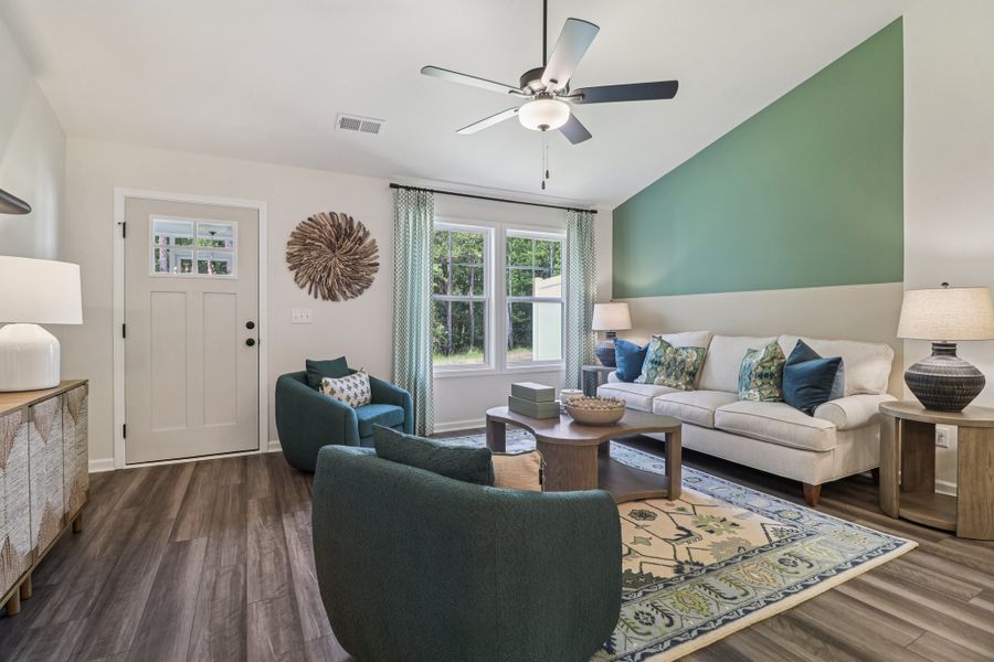 Furnished interior in a model home at Piney Woods Bluff in Columbia (Image 3).
