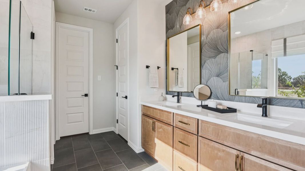 Furnished interior in a model home at Clear Creek in New Braunfels (Image 42).