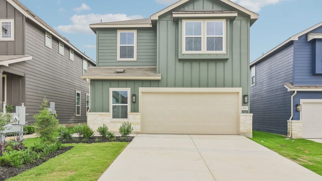 Front exterior of a home in the Casinas at Gruene community, located in New Braunfels, TX (Image 1). Front exterior of a home in the Casinas at Gruene community, located in New Braunfels, TX (Image 1).