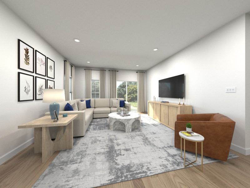 Spend family movie nights in the spacious great room.