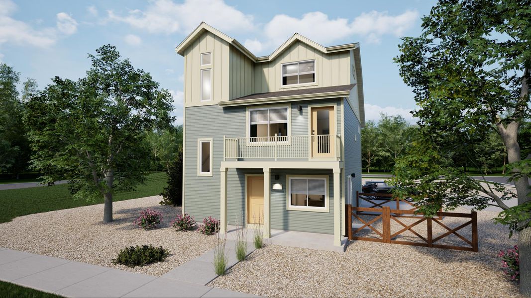 Front exterior of a home in the American Dream at Reunion community, located in Commerce City, CO (Image 3).