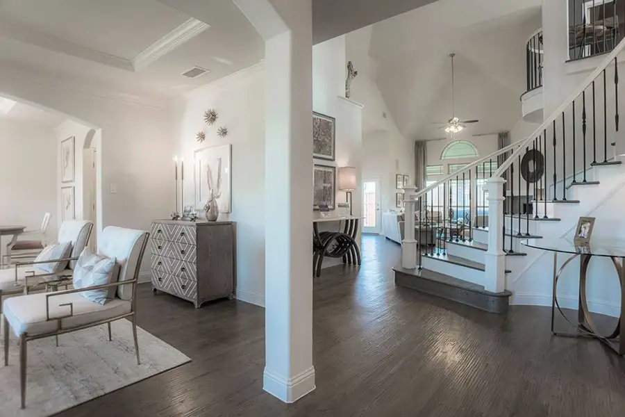 Furnished interior in a model home at Cambridge Estates in Prosper (Image 3).