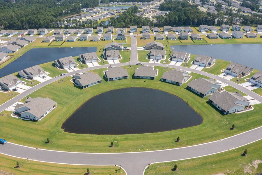Aerial view of the Ridgefield community in Conway, SC, showing layout and nearby surroundings (Image 19).