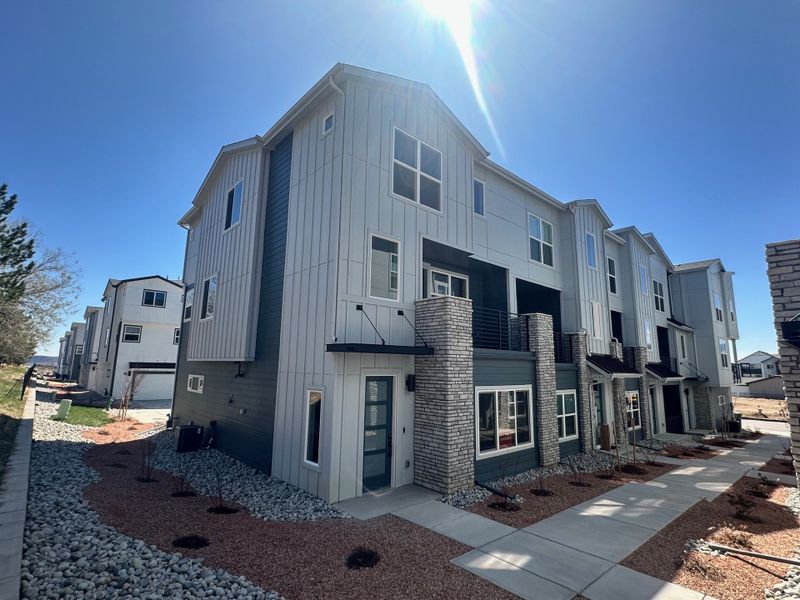 Front exterior of a home in the The Vistas at West Mesa community, located in Colorado Springs, CO (Image 2).