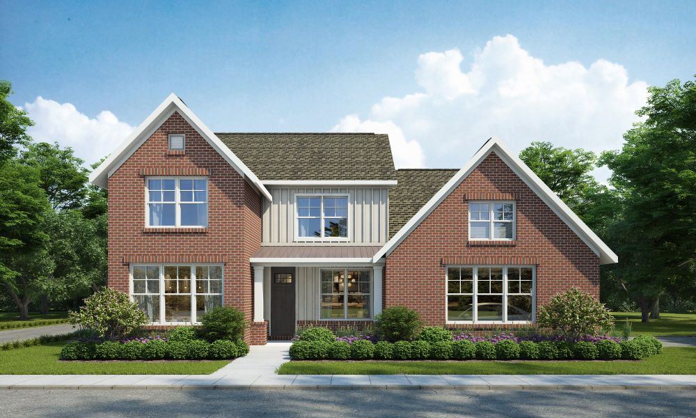 Front exterior of a home in the Manor at Hall Creek community, located in Arlington, TN (Image 1).