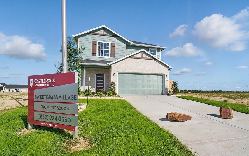 Front exterior of a home in the Sweetgrass Village community, located in Crosby, TX (Image 2). Front exterior of a home in the Sweetgrass Village community, located in Crosby, TX (Image 2).