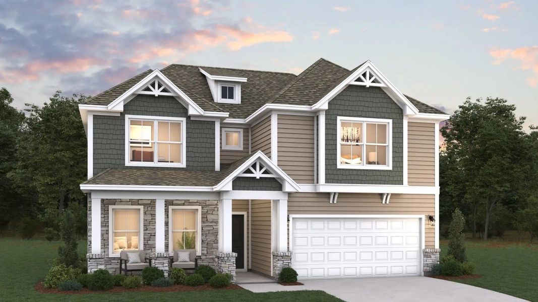 Front exterior of a home in the The Settlement 40' community, located in Simpsonville, SC (Image 11).