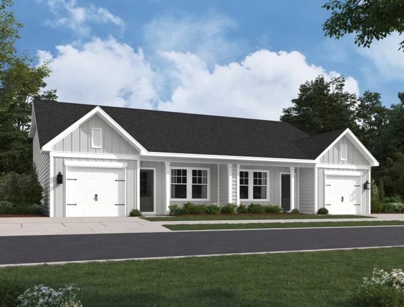 Front exterior of a home in the Tea Farm: Villas community, located in Ravenel, SC (Image 2).