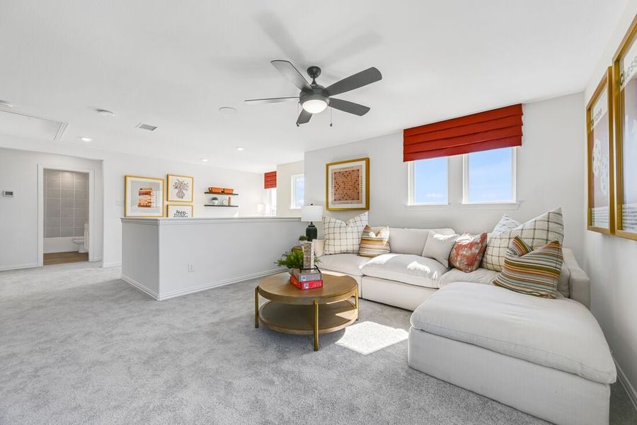 Furnished interior in a model home at River Ridge in Crandall (Image 125).