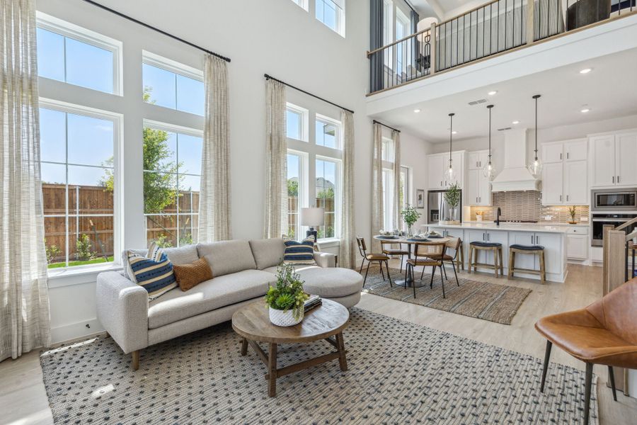 Furnished interior in a model home at Newman Village Townhomes in Frisco (Image 5).