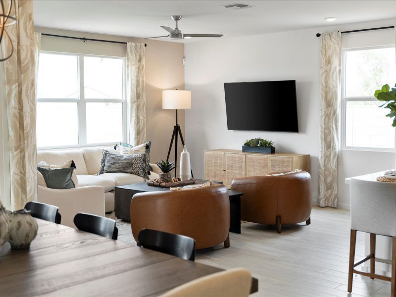 Furnished interior in a model home at Mesquite Mountain Ranch at Frontera in Surprise (Image 12).