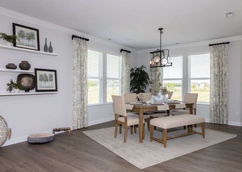 Furnished interior in a model home at The Gables in Moyock (Image 27).