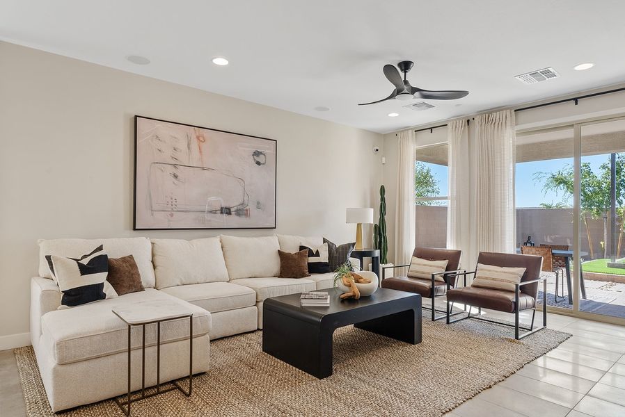 Furnished interior in a model home at Saddleback Encore in Peoria (Image 2). Furnished interior in a model home at Saddleback Encore in Peoria (Image 2).