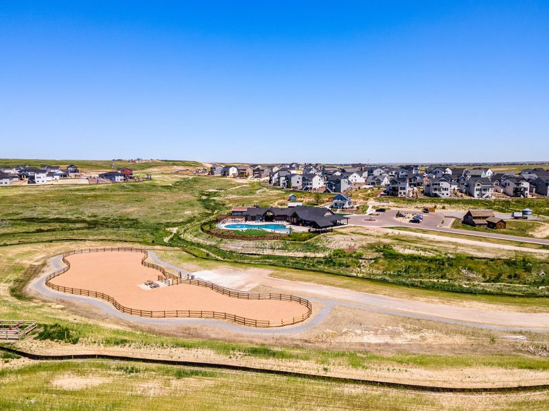 Aerial view of the Independence community in Elizabeth, CO, showing layout and nearby surroundings (Image 5).
