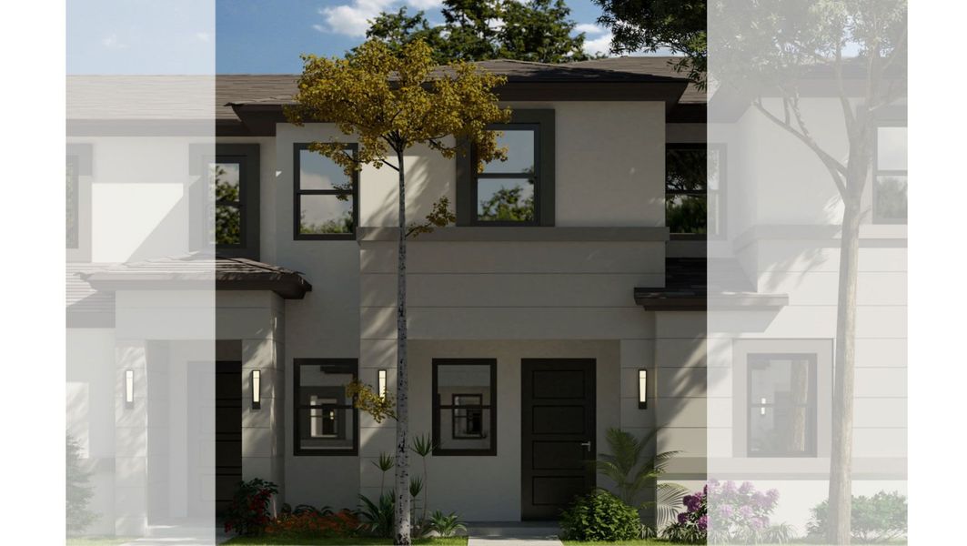 Front exterior of a home in the Century Parc Villas community, located in Homestead, FL (Image 1).