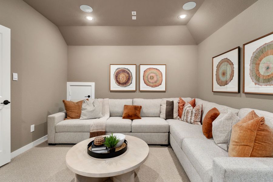 Plan 1687 North Sky 65s Media Room Photo by American Legend Homes