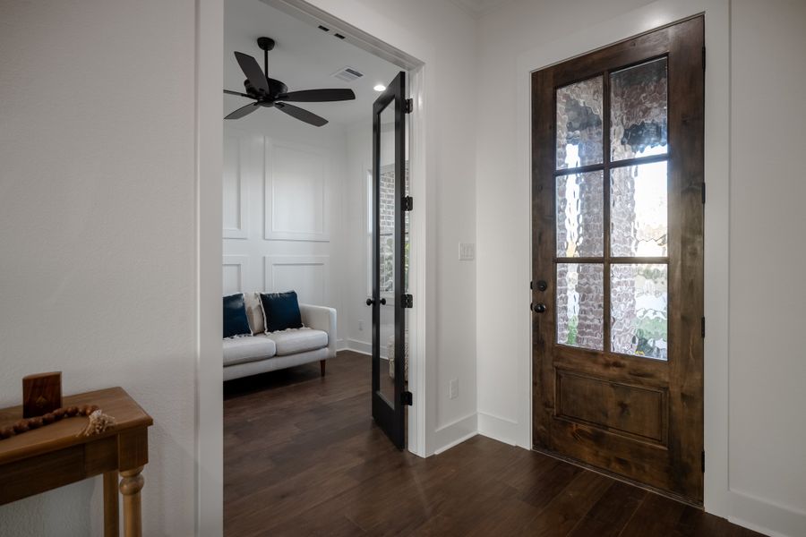Furnished interior in a model home at Greens Prairie Reserve in College Station (Image 12).
