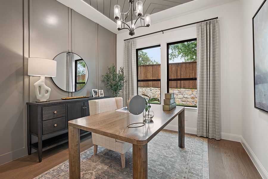 Furnished interior in a model home at Timberbrook in Justin (Image 10). Furnished interior in a model home at Timberbrook in Justin (Image 10).