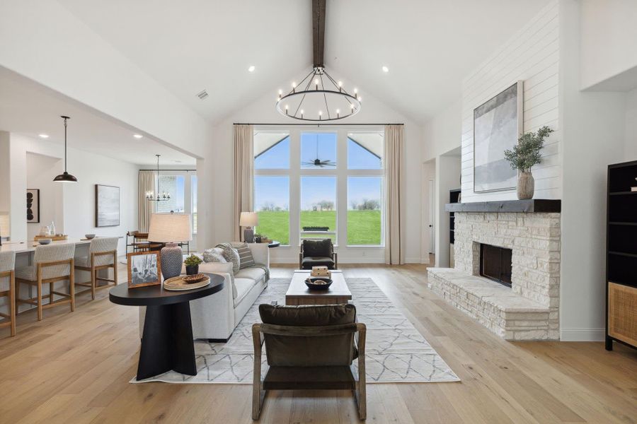 Family Room | Concept 3441 at Paloma Ranch in New Fairview, TX by Landsea Homes