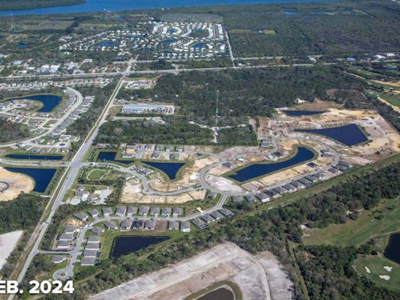 Aerial view of the High Pointe community in Vero Beach, FL, showing layout and nearby surroundings (Image 16).
