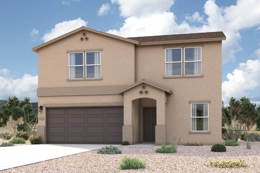 A house with a garage.