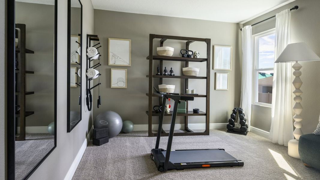 Furnished interior in a model home at Pasadena Woods in Dade City (Image 23).