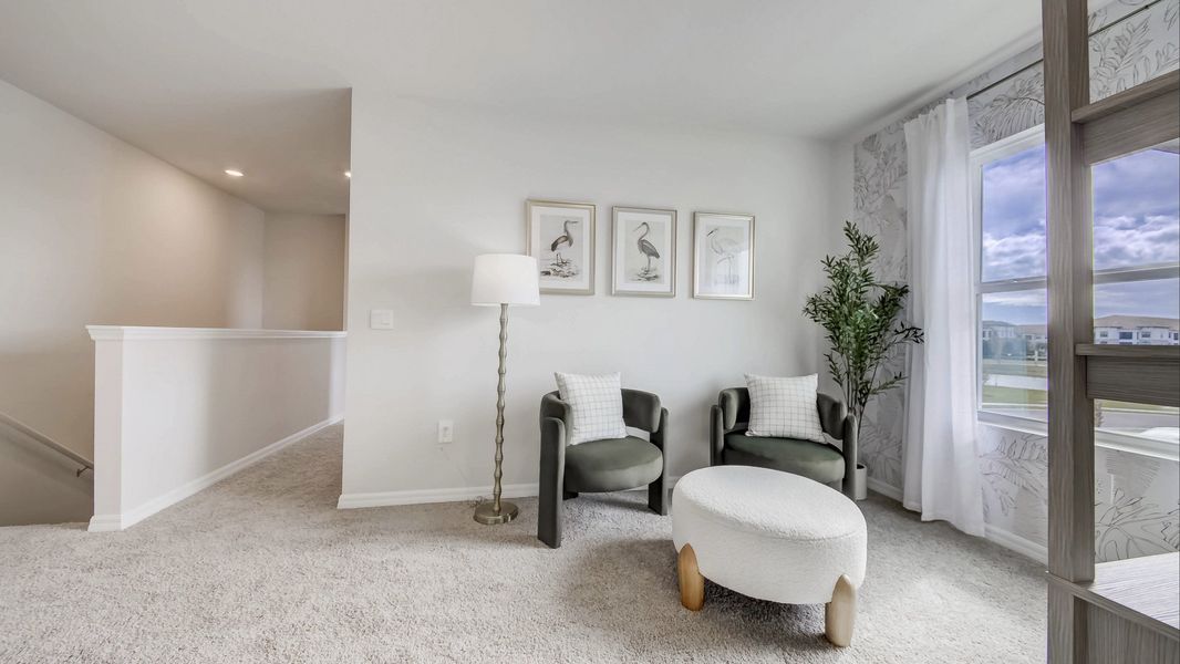 Furnished interior in a model home at The Gardens at Bay Street in Sarasota (Image 22).