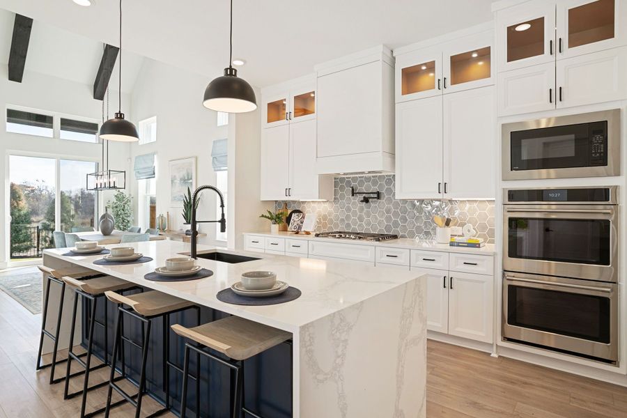 Furnished interior in a model home at Lily Creek at Sutton Fields in Aubrey (Image 111).