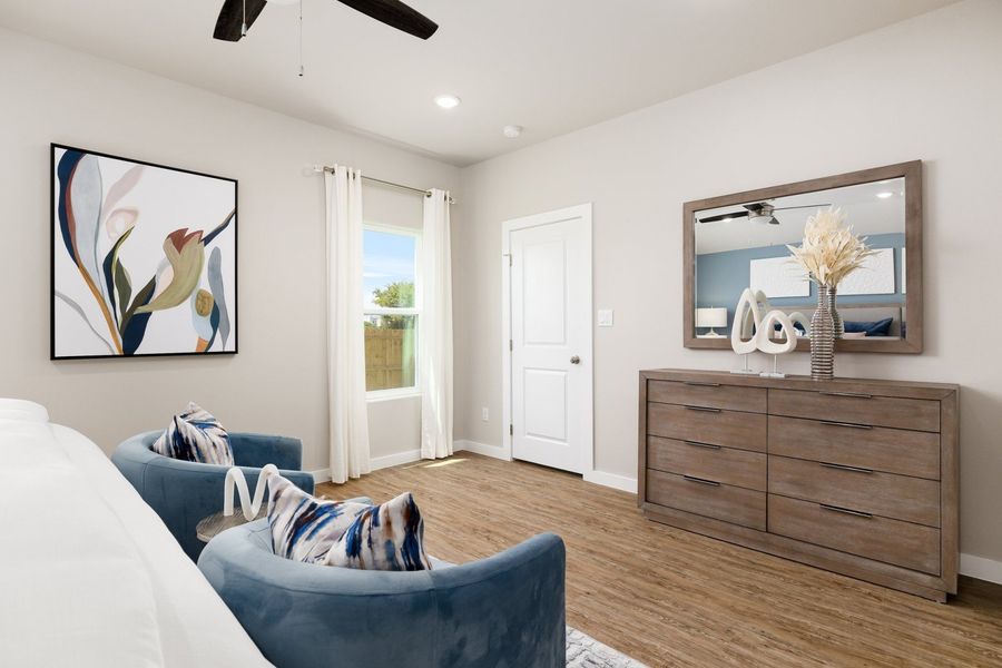 Furnished interior in a model home at Alberta Heights in Edinburg (Image 61).