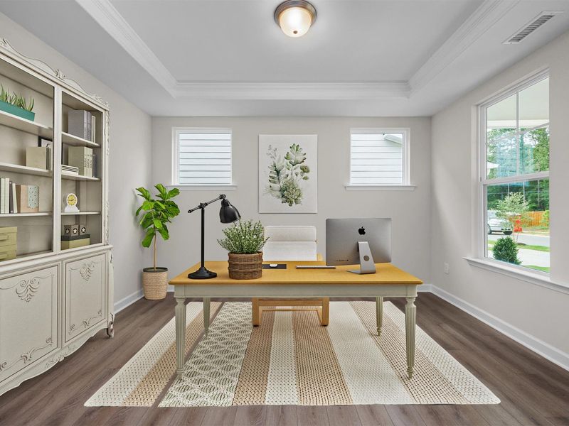 Furnished interior in a model home at Windgate in Mooresville (Image 13).
