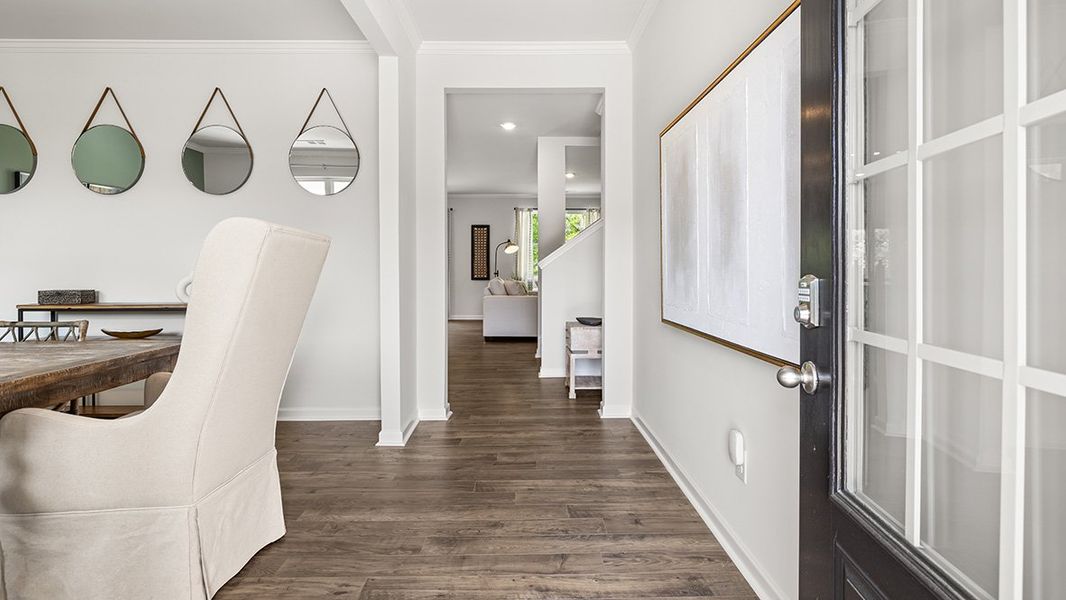 Furnished interior in a model home at Parkside at Carter Grove in Cartersville (Image 7).