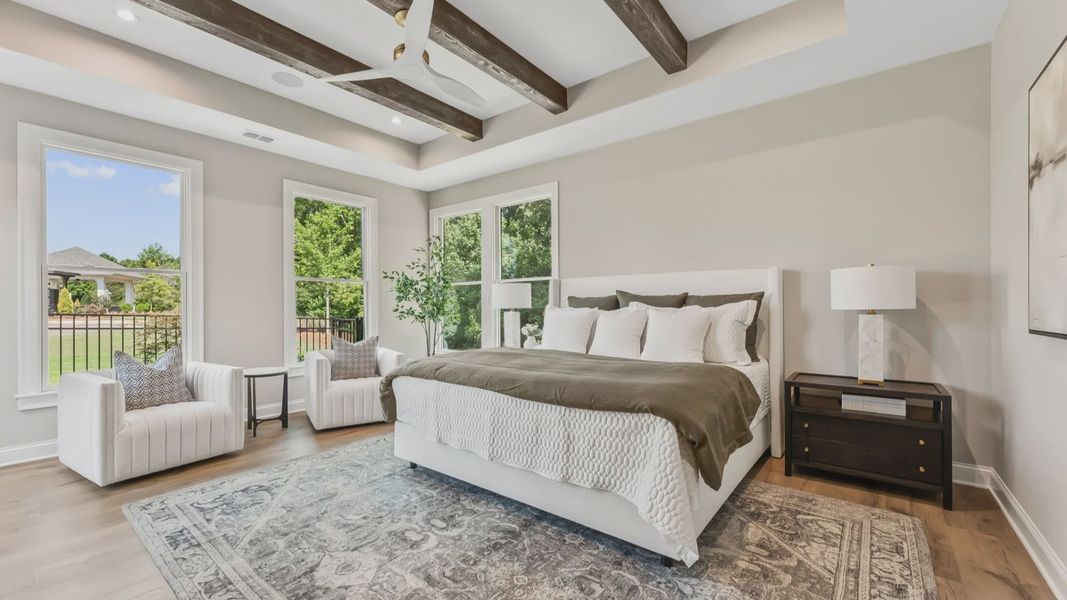 Furnished interior in a model home at The Courtyards at Post Road in Cumming (Image 11).