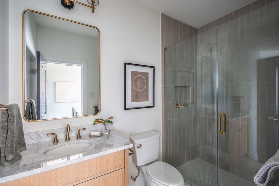 Furnished interior in a model home at The Villas at Lakeside in Flower Mound (Image 12).