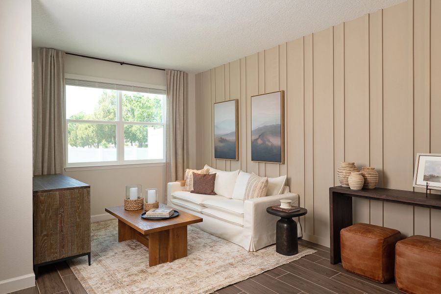 Furnished interior in a model home at Montague Chase in Tampa (Image 6).