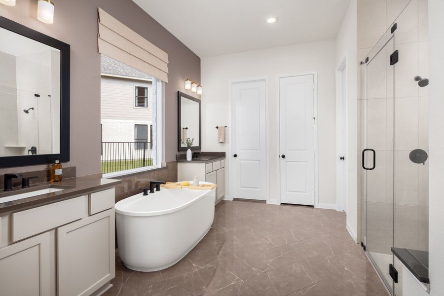 Furnished interior in a model home at Bridgeland in Cypress (Image 12).