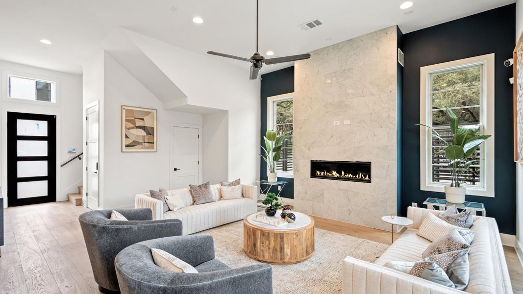 Furnished interior in a model home at Spyglass in Austin (Image 6).