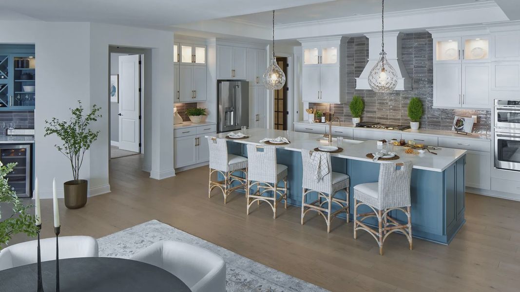 Furnished interior in a model home at The Courtyards of Franklin Goldmine in Cumming (Image 6).