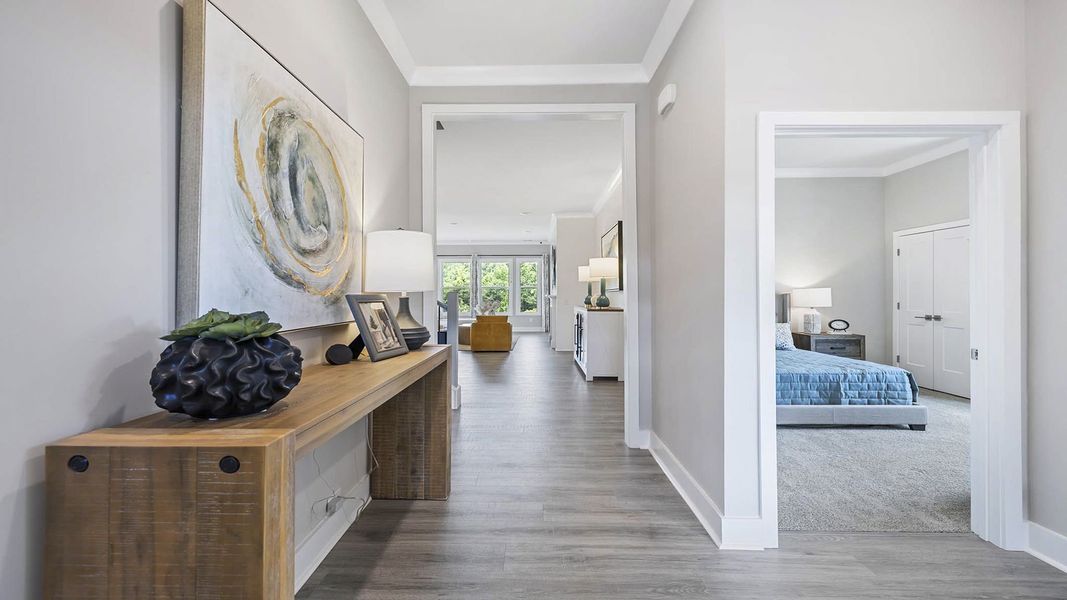 Furnished interior in a model home at Whitehawk Meadows in Travelers Rest (Image 3).