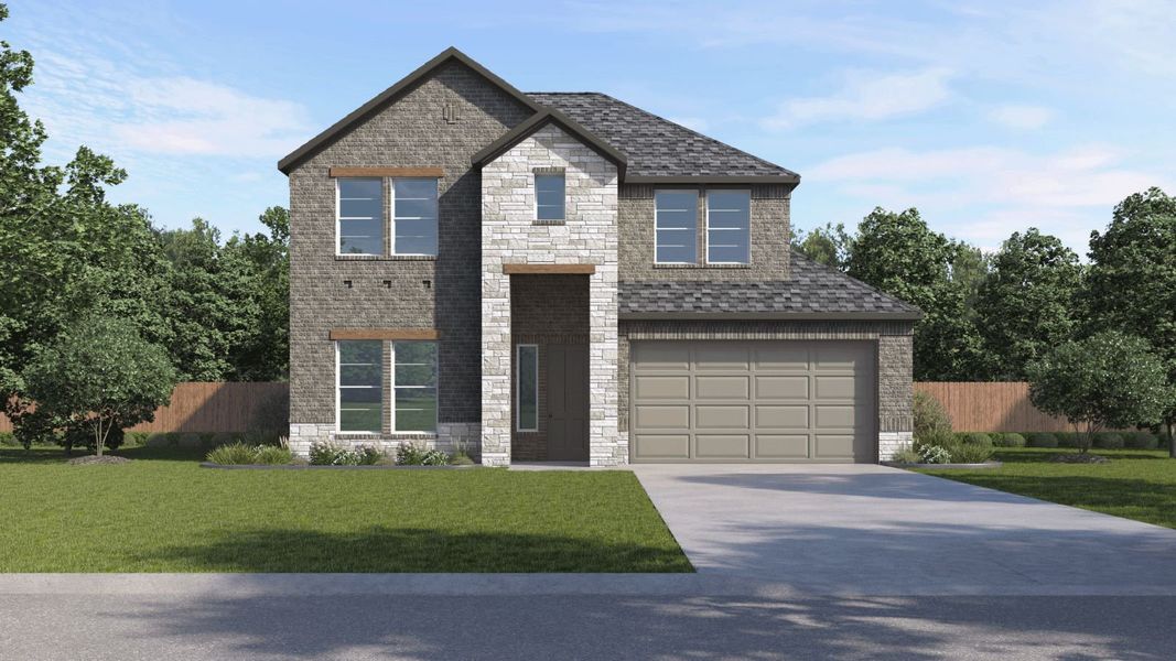 Front exterior of a home in the The Enclave at Bar W Ranch community, located in Leander, TX (Image 9).