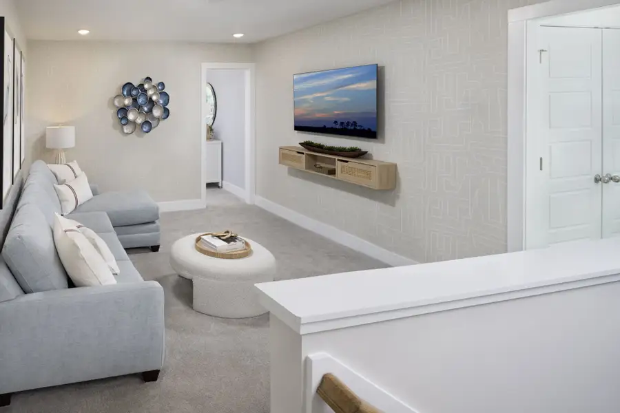 Furnished interior in a model home at Ashmore Townes in Garner (Image 2).