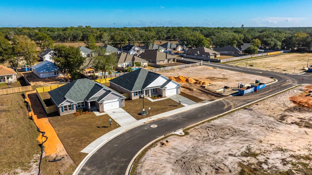 Aerial view of the Buckeye's Landing community in Navarre, FL, showing layout and nearby surroundings (Image 7).