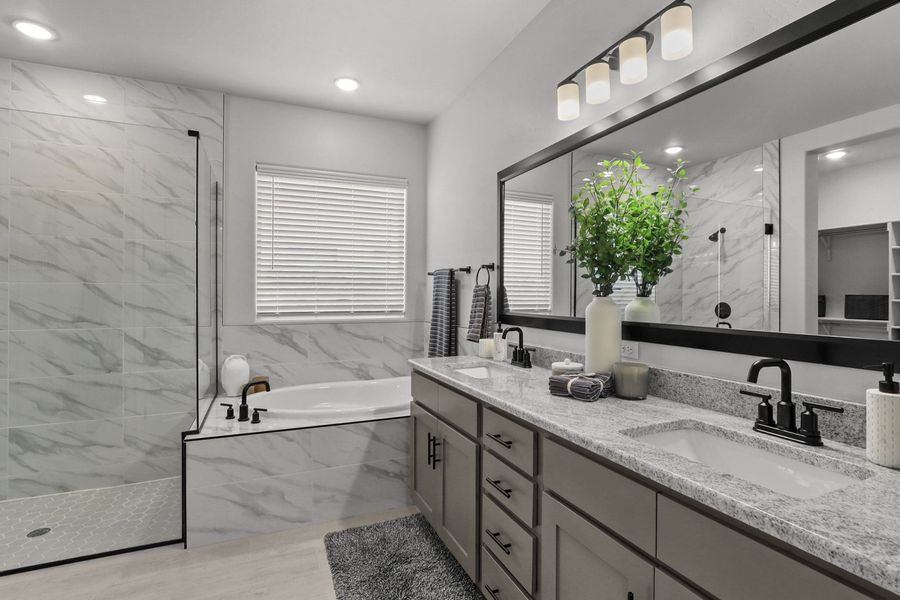 Furnished interior in a model home at Paseo Del Este in El Paso (Image 51).