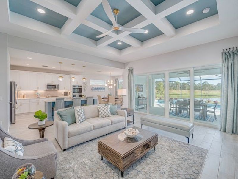 Furnished interior in a model home at High Pointe in Vero Beach (Image 67).