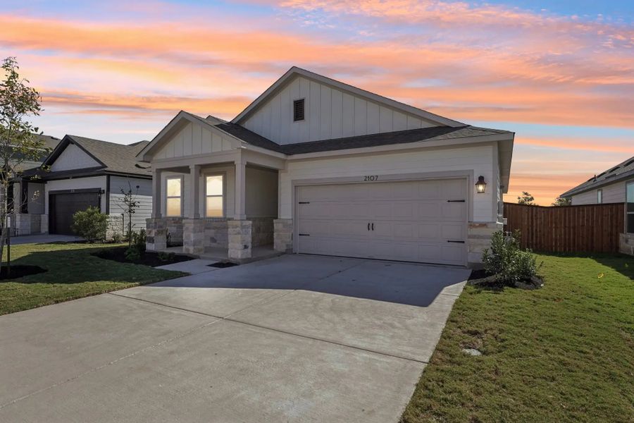 Front exterior of a home in the Evelyn community, located in Austin, TX (Image 9).