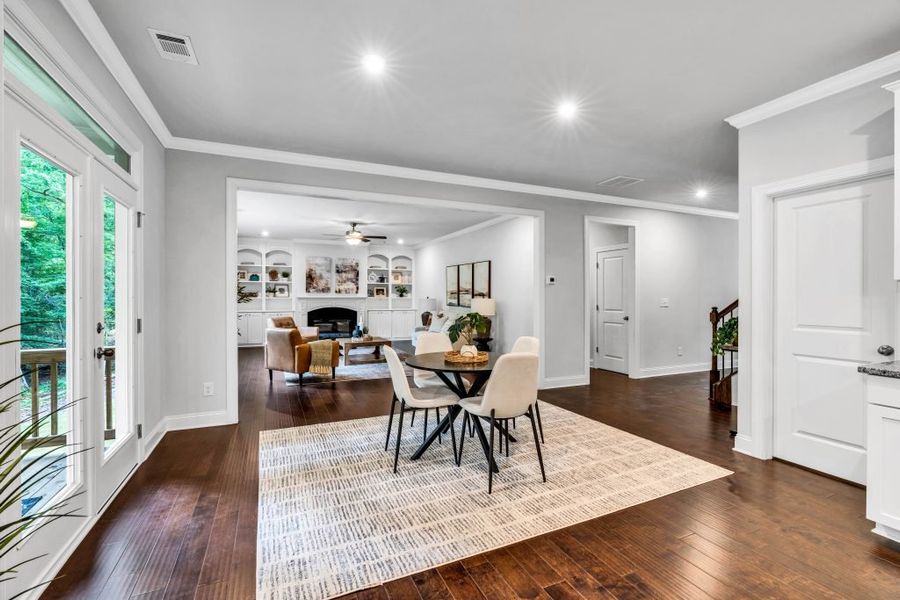 Furnished interior in a model home at The Estates at Hurricane Pointe in Douglasville (Image 7).