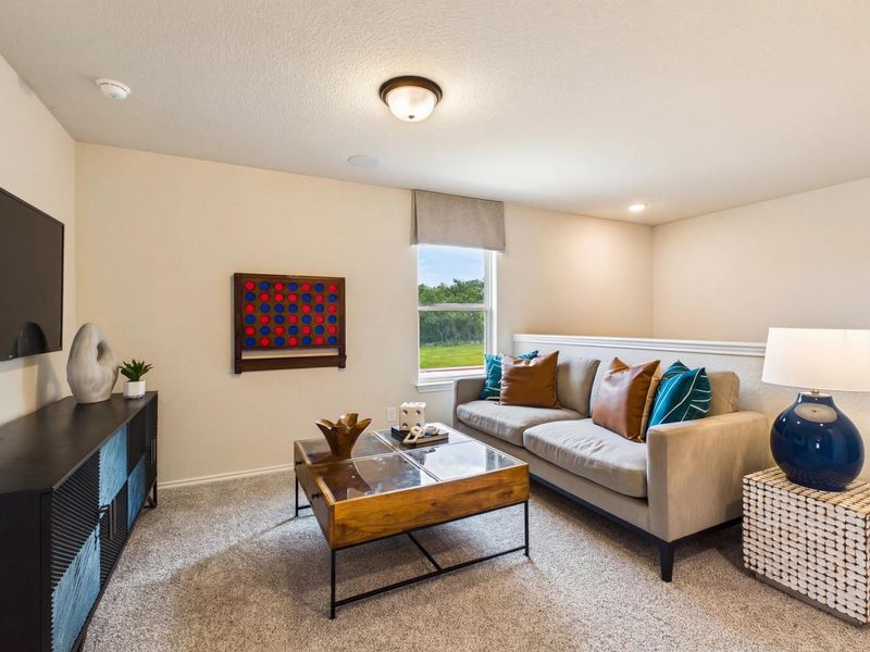 Furnished interior in a model home at Meadows at Oak Creek in San Antonio (Image 18). Furnished interior in a model home at Meadows at Oak Creek in San Antonio (Image 18).