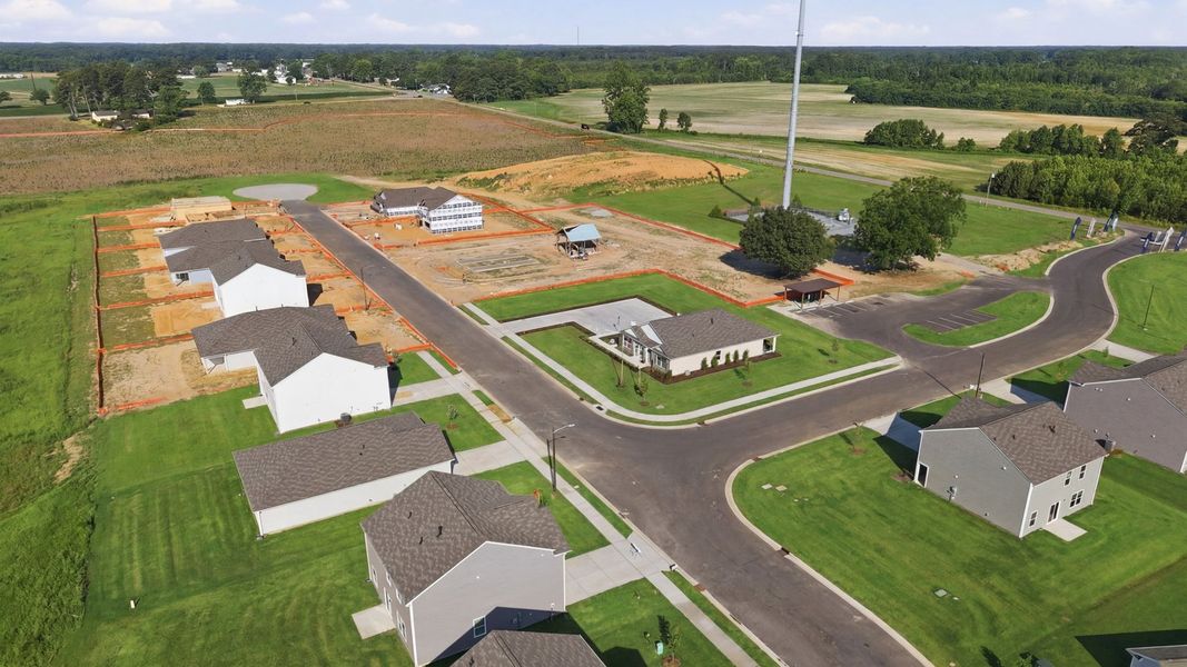 Aerial view of the Bynum Farms community in Farmville, NC, showing layout and nearby surroundings (Image 14).