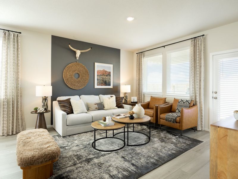 Furnished interior in a model home at Sanford Farms - Traditional Series in Waller (Image 9).