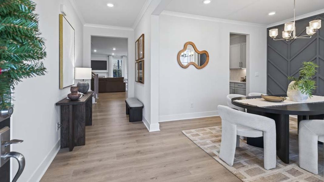 Furnished interior in a model home at Oak Grove Hill in Huntersville (Image 2). Furnished interior in a model home at Oak Grove Hill in Huntersville (Image 2).